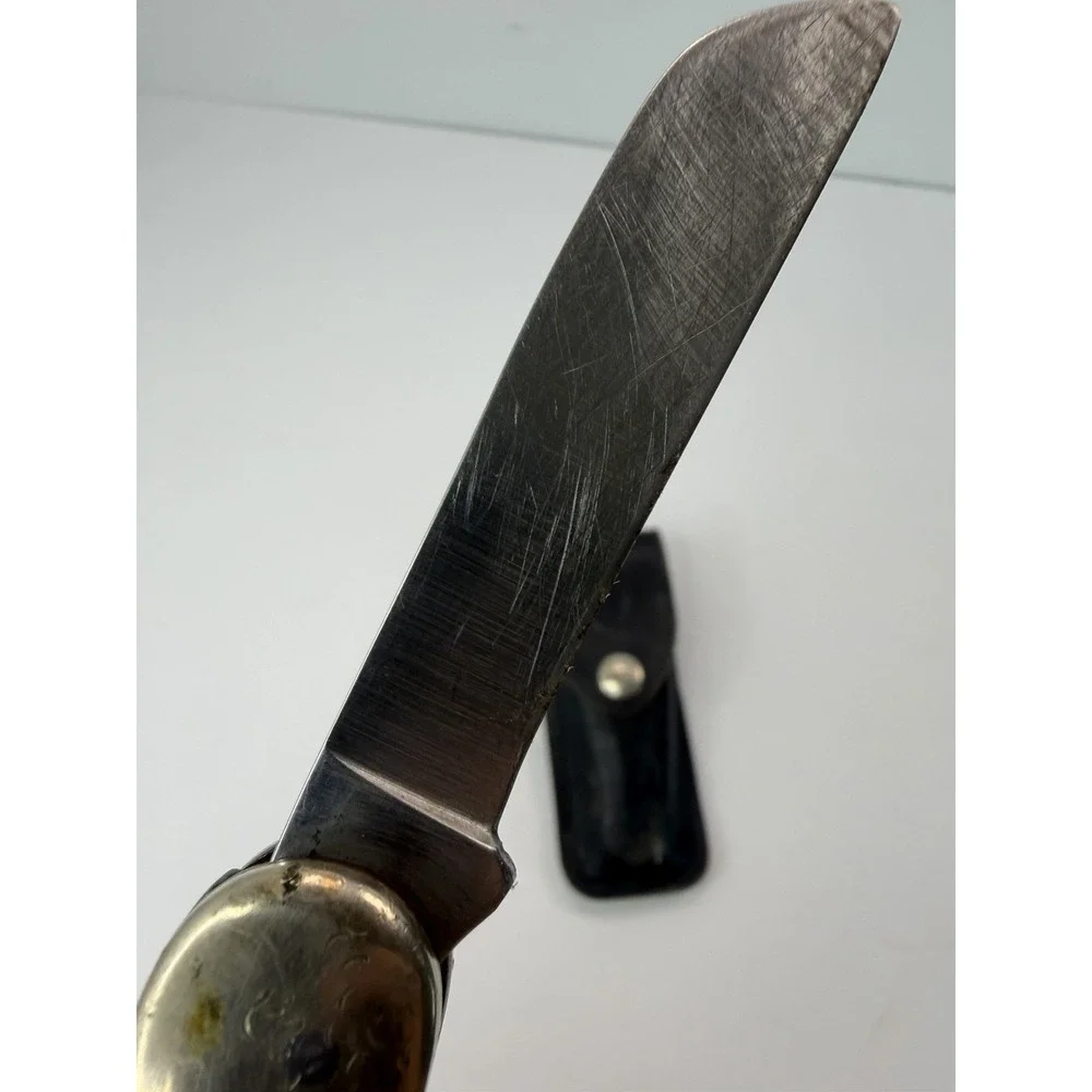 Buck 315 Yachtsman Marlin Spike Knife With Leather Sheath Vintage As Is